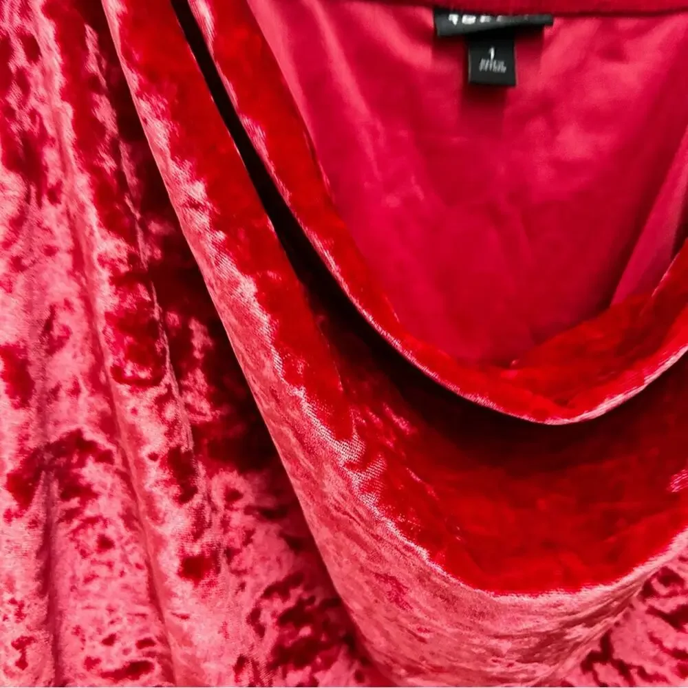 TORRID Red Crushed Velvet Cowl Neck Camisole Top Size 1 (1X)
